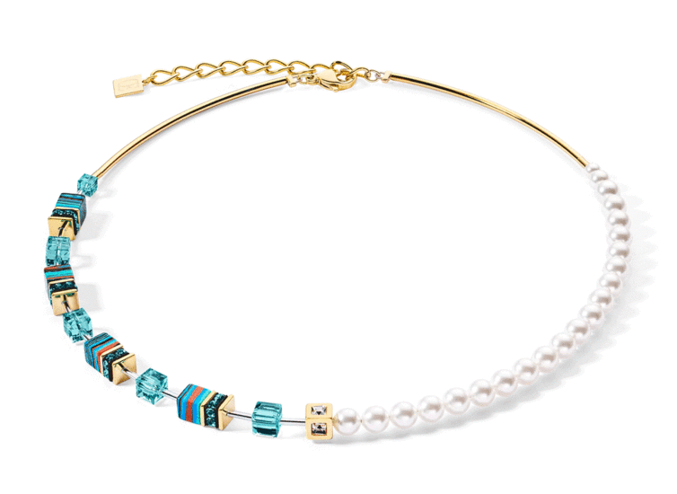 Coeur de Lion GeoCUBE® Fusion Festive necklace turquoise 4086/10-0600