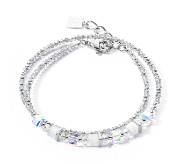 Coeur de Lion Joyful Colours Wrap bracelet silver white 4564/30-1400