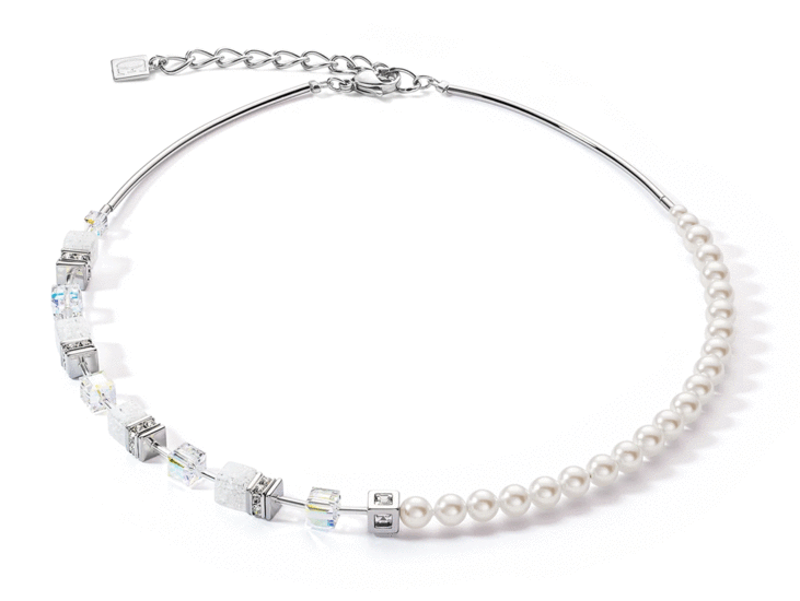 Coeur de Lion GeoCUBE® Precious Fusion Pearls necklace white 5086/10-1400