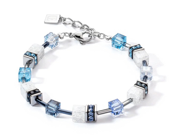 Coeur de Lion GeoCUBE® Iconic Nature Bracelet Blue White 3018/30-0714