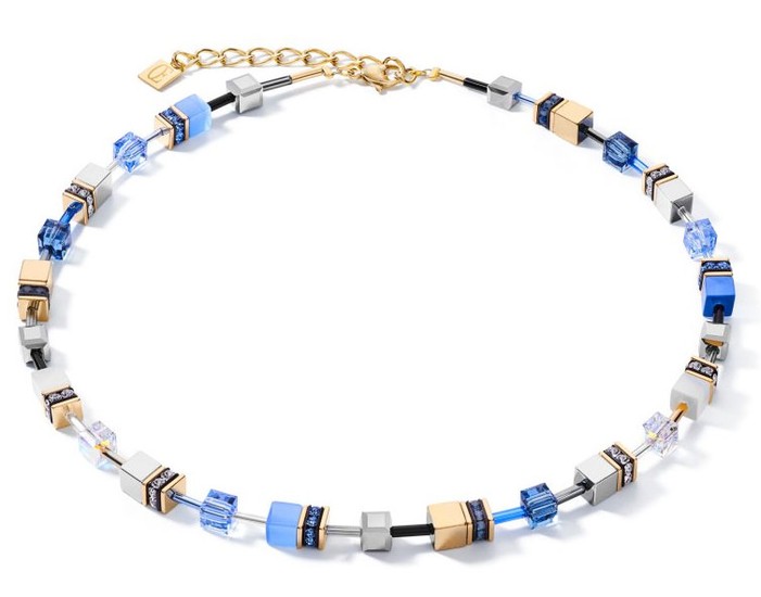 Coeur de Lion GeoCUBE® Necklace blue-gold 2839/10-0716