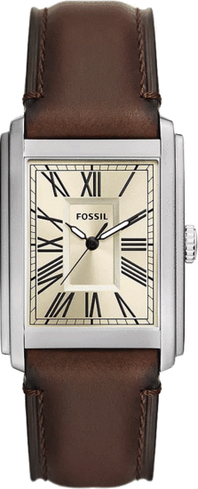 FOSSIL Carraway Three-Hand Brown Leather Watch FS6012