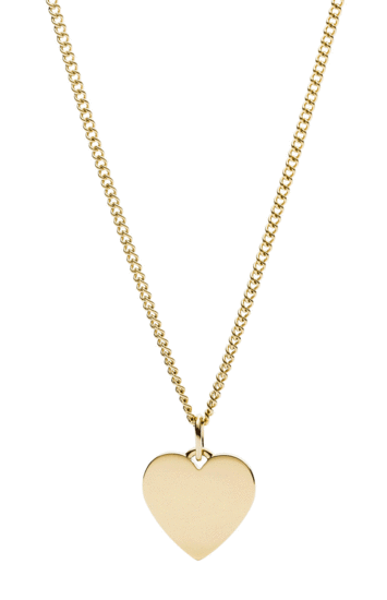 Fossil Drew Heart Gold-Tone Stainless Steel Necklace JF03080710