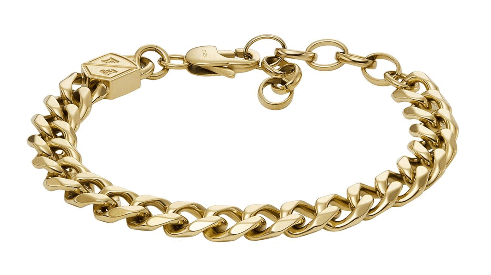 Fossil Bold Chains Gold-Tone Stainless Steel Chain Bracelet JF04616710