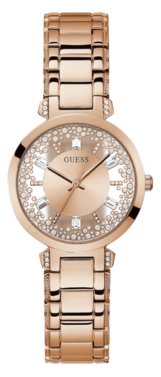 GUESS ROSE GOLD TONE CASE ROSE GOLD TONE STAINLESS STEEL WATCH GW0470L3