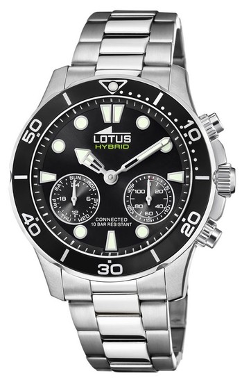 LOTUS MEN'S BLACK CONNECTED STAINLESS STEEL L18800/2