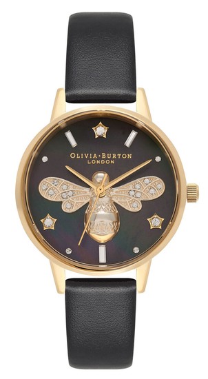 Olivia Burton Sparkle Bee Black & Gold Watch OB16GB08