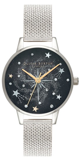 Olivia Burton Celestial Midi Dial Silver Mesh Watch OB16GD85
