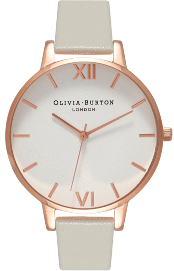 OLIVIA BURTON Big Dial Grey Rose Gold Watch OB15BDW02