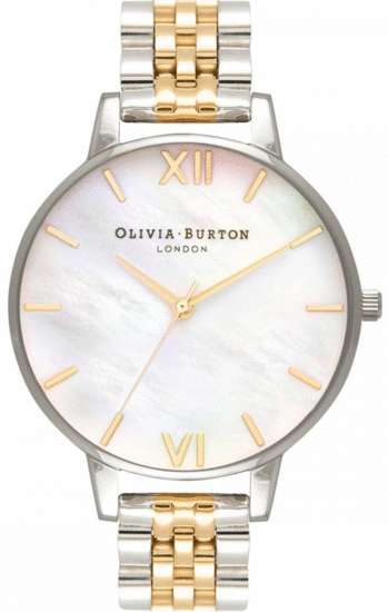 OLIVIA BURTON Mother of Pearl White Bracelet Gold Silver OB16MOP05