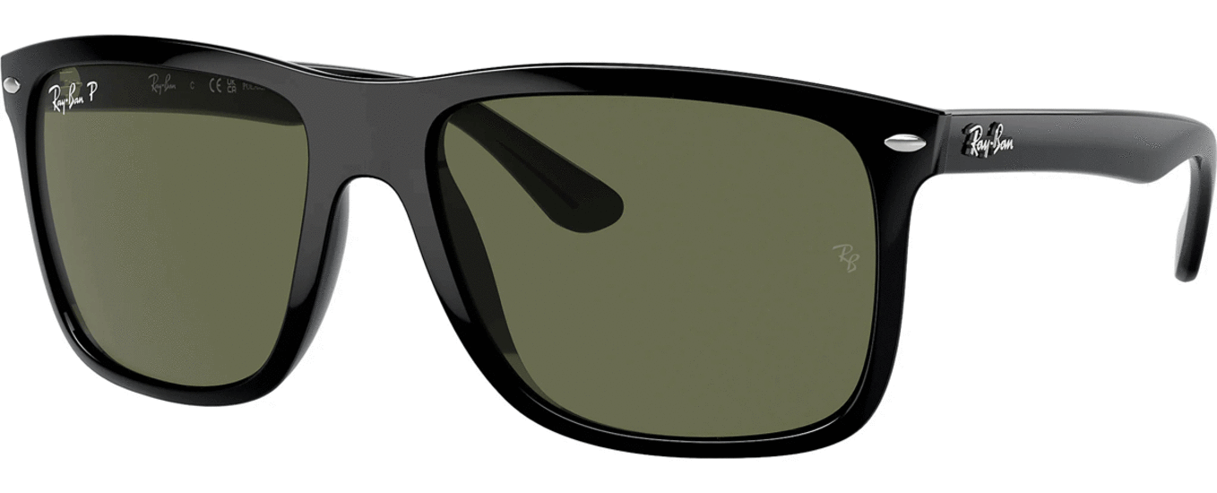 Ray-Ban Boyfriend Two Sunglasses in Black and Green RB4547 601/58