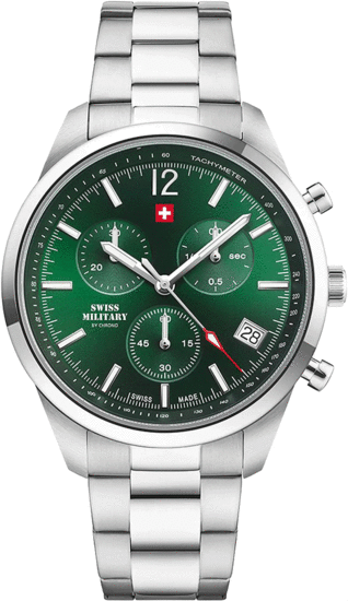 SWISS MILITARY BY CHRONO CHRONOGRAPH 42MM STAINLESS STEEL WATCH SM34097.04