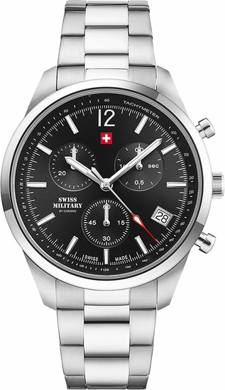 SWISS MILITARY BY CHRONO CHRONOGRAPH 42MM STAINLESS STEEL WATCH SM34097.01