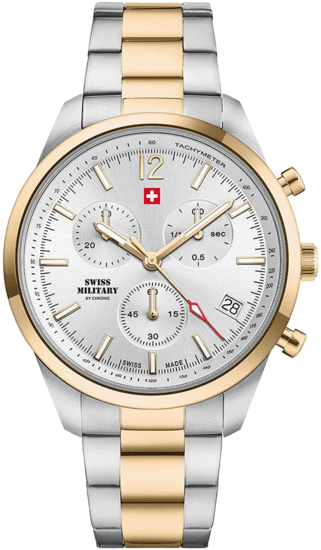 SWISS MILITARY BY CHRONO CHRONOGRAPH 42MM STAINLESS STEEL WATCH SM34097.05
