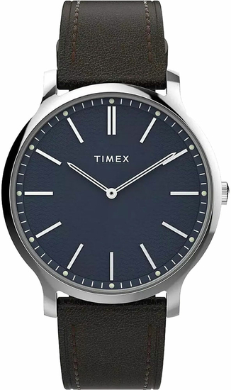 TIMEX THE GALLERY LEATHER WATCH 40mm TW2W43700