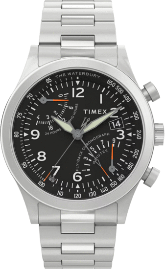 TIMEX Waterbury Traditional Fly Back Chronograph 43mm Stainless Steel Bracelet Watch TW2W47800
