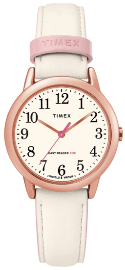 TIMEX Easy Reader Color Pop 30mm Leather Strap Watch TW2T53900