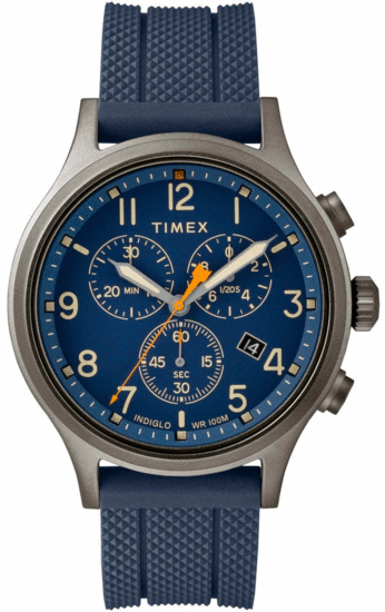 TIMEX Allied Chronograph 42mm Silicone Strap Watch TW2R60300