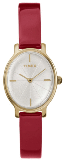 TIMEX Milano Oval 24mm Patent Leather Strap Watch TW2R94700
