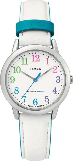 TIMEX Easy Reader Color Pop 30mm Leather Strap Watch TW2T28800