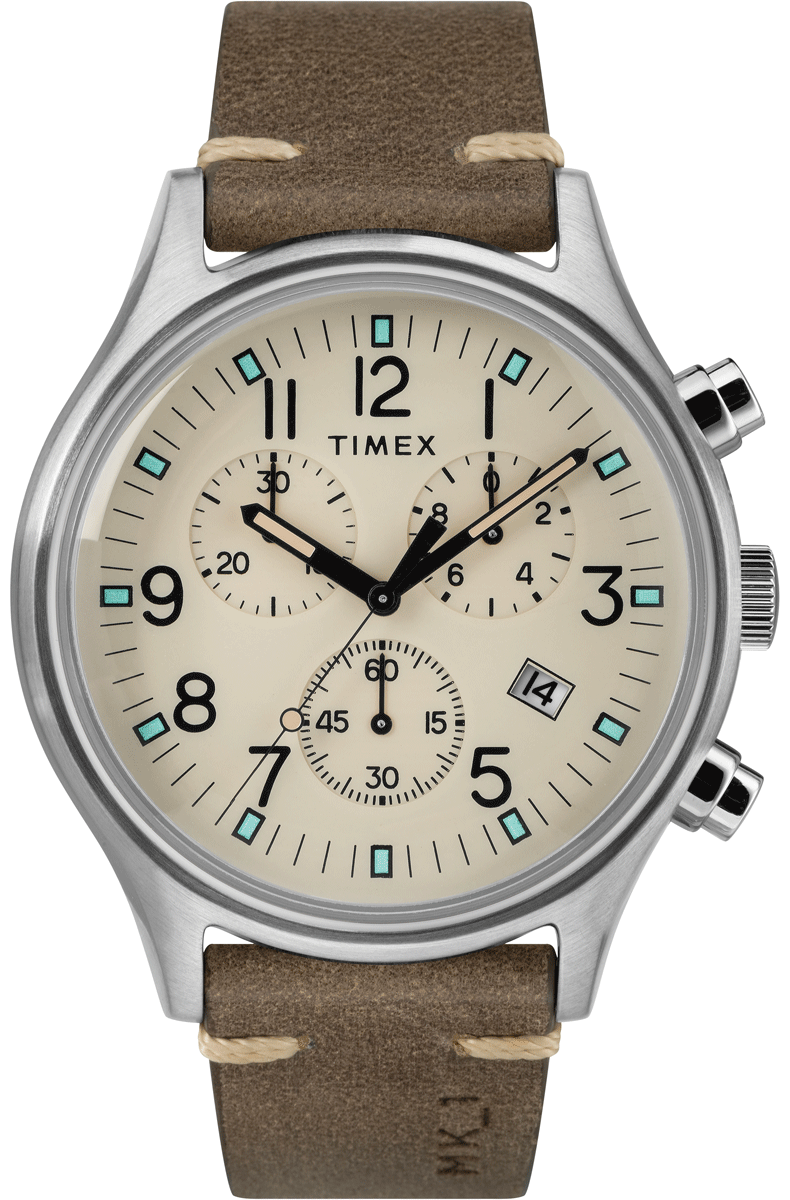TIMEX MK1 Steel Chronograph 42mm Leather Strap Watch TW2R96400 | Starting  at 134,00 € | IRISIMO