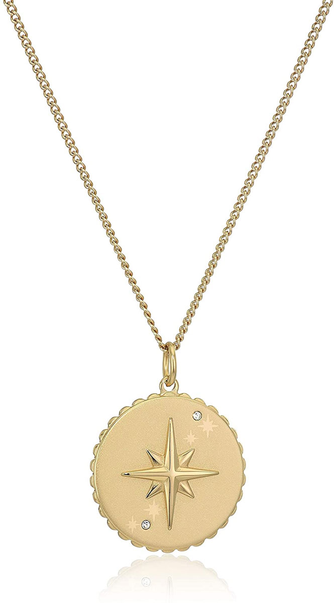 Fossil Sadie Glitz Disc Women's Cubic Zirconia Chain Necklace in  Gold-Plating over Stainless Steel - iCuracao.com