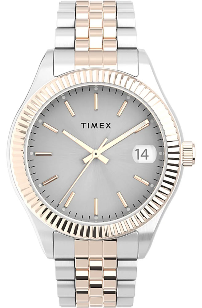 Womans Timex Waterbury Silver Stainless Steel Bracelet Watch TW2T87200