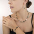 Coeur de Lion Necklace GeoCUBE® Swarovski® Crystals & Gemstones green-beige 4905/10-0510