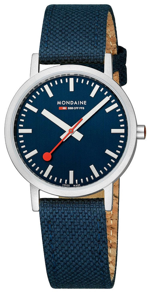 MONDAINE OFFICIAL SWISS RAILWAYS CLASSIC: PETITE SILVER-CASE WATCH WITH  DEEP OCEAN BLUE SUSTAINABLE-STRAP A660.30314.40SBD | Starting at 239,00 € |  IRISIMO