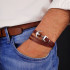 BROWN LEATHER BRACELET WITH ANCHOR BY MENVARD MV1035