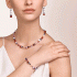 Coeur de Lion Necklace GeoCUBE® Crystals & Gemstones red-purple 4905/10-0308